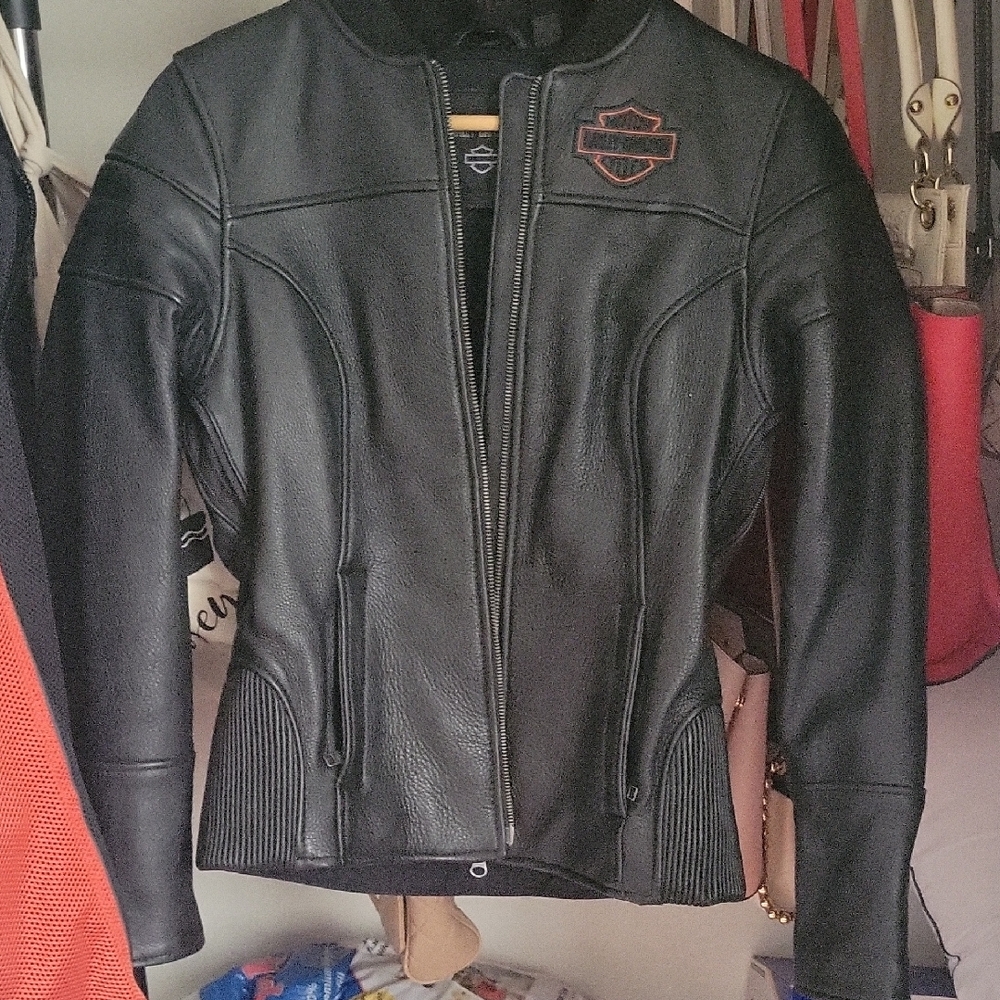 Harley-Davidson Black Leather Motorcycle Jacket Classic Biker Style